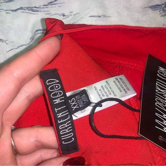 Dolls Kill Current Mood Red Cheerleader Pleated Mini Skirt XXS New With Tags - Picture 3 of 5